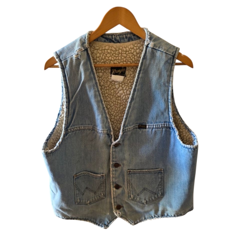 Denim Sherpa-Lined Vest